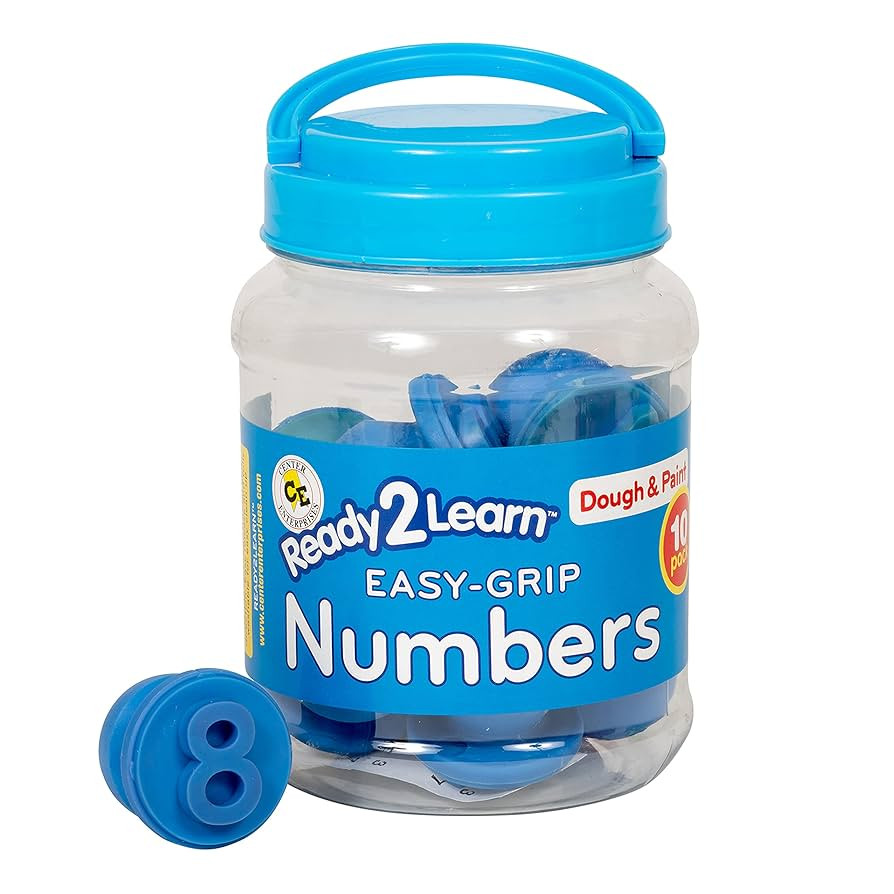 READY 2 LEARN Easy Grip Dough and Paint Stampers | Numbers | Set of 10 | Ages 2+ | Easy-to-hold L... | Amazon (US)