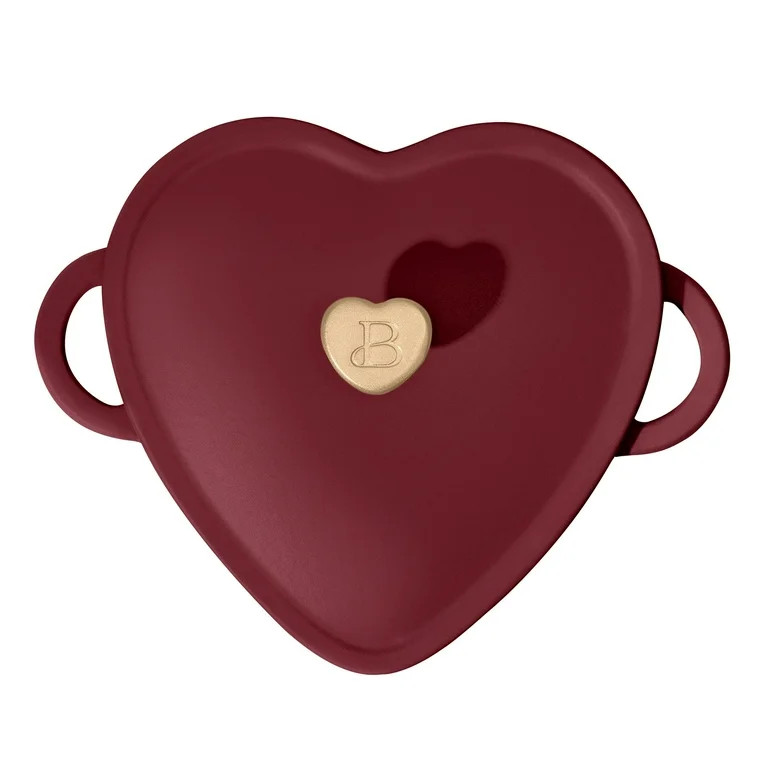 Beautiful 2QT Cast Iron Heart Shaped Dutch Oven, Merlot by Drew Barrymore - Walmart.com | Walmart (US)