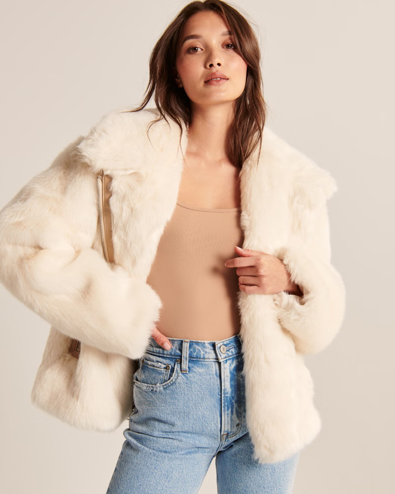 Faux Fur Aviator Jacket | Abercrombie & Fitch (US)