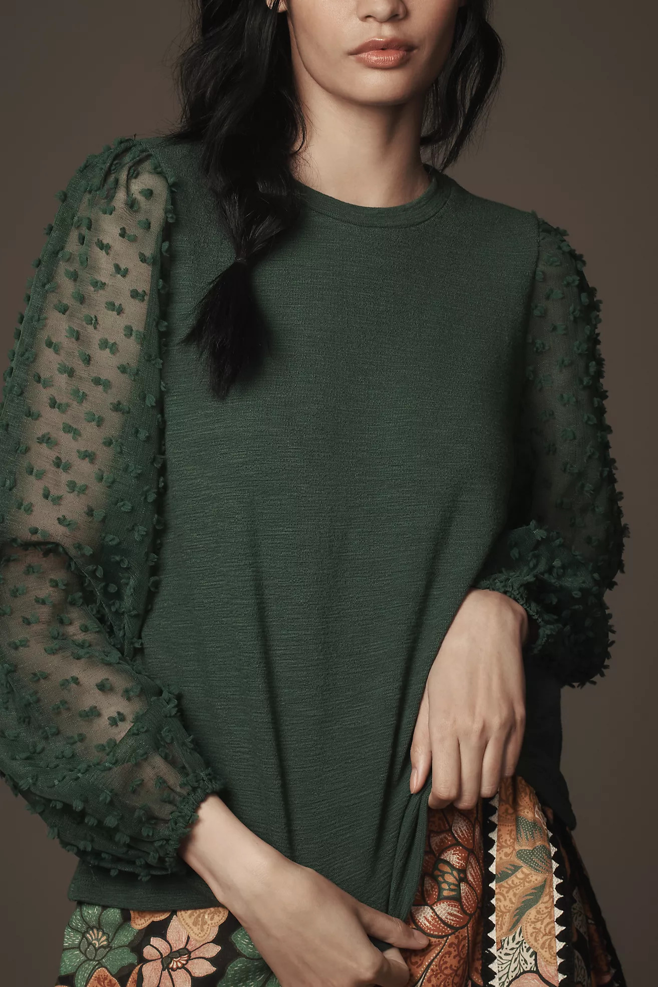 Maeve Textured-Sleeve Top | Anthropologie (US)