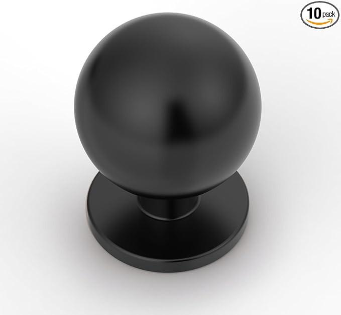 Asidrama 10 Pack Matte Black Kitchen Cabinet Knobs, Cabinet Knobs Kitchen Cabinet Hardware for Cu... | Amazon (US)