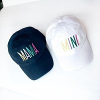 Mama & Mini Colorful Block Hat Set, Mommy & Me Hats, Baseball Caps, Mom Plus Outfits, Me, Hats | Etsy (US)