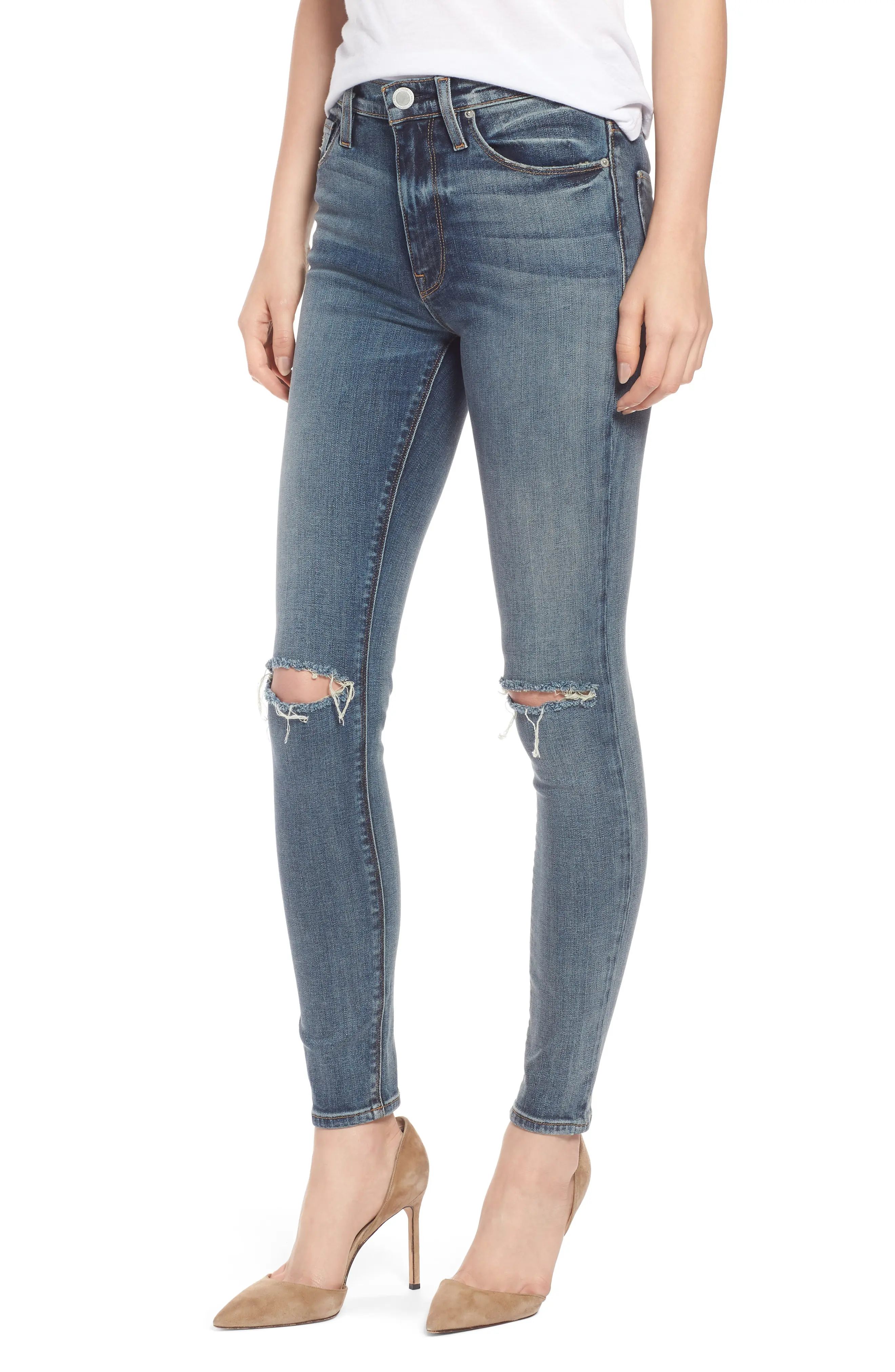 Women's Hudson Jeans Barbara High Waist Super Skinny Jeans, Size 24 - Blue | Nordstrom