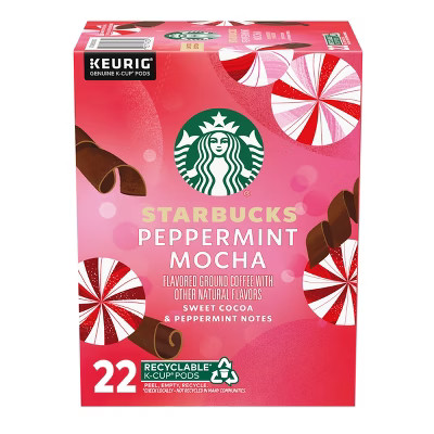 Starbucks Peppermint Mocha Light Roast Keurig K-Cup Coffee Pods - 22ct | Target