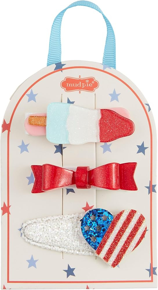 Mud Pie Children's Popsicle Fourth Hair Clips | Amazon (US)