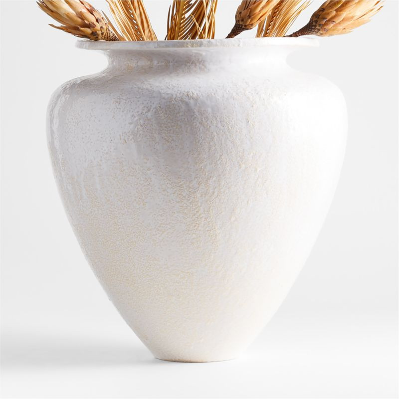 Kyoto White Ceramic Vase 16" + Reviews | Crate & Barrel | Crate & Barrel