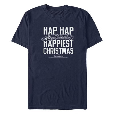 Men's National Lampoon's Christmas Vacation Hap Hap Happiest Christmas  T-Shirt - Navy Blue - Medium | Target