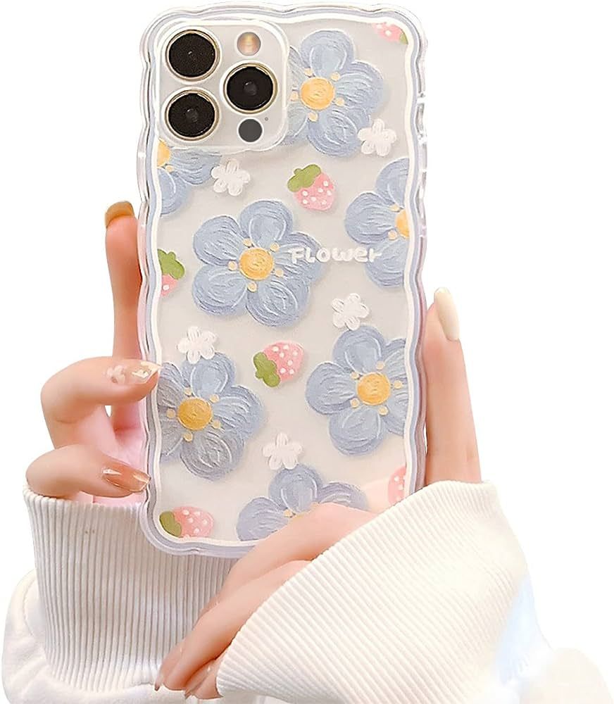 Ownest Compatible for iPhone 12 Pro Max Clear Case with Flower Cute Strawberry Lace Design for Gi... | Amazon (US)