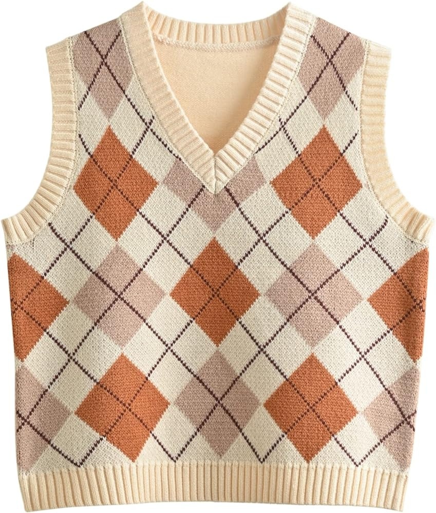 Hyipels Sweater Vest Crop Tank Top | Amazon (US)