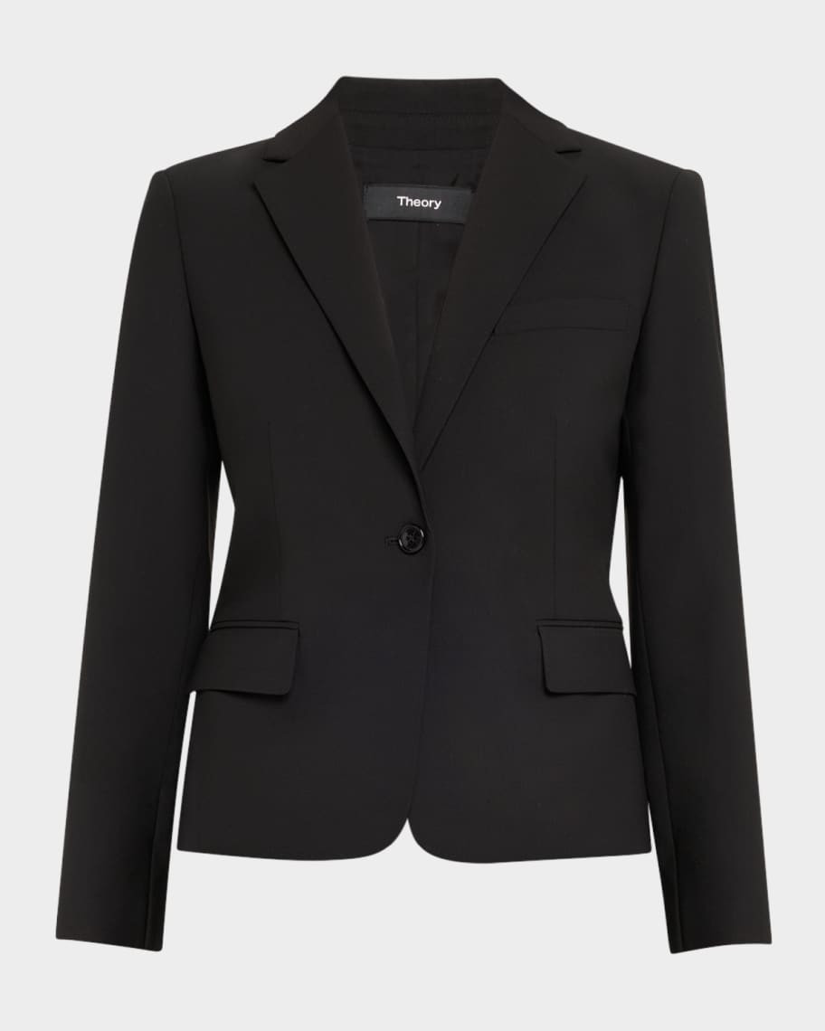 Theory Slim One-Button Jacket | Neiman Marcus