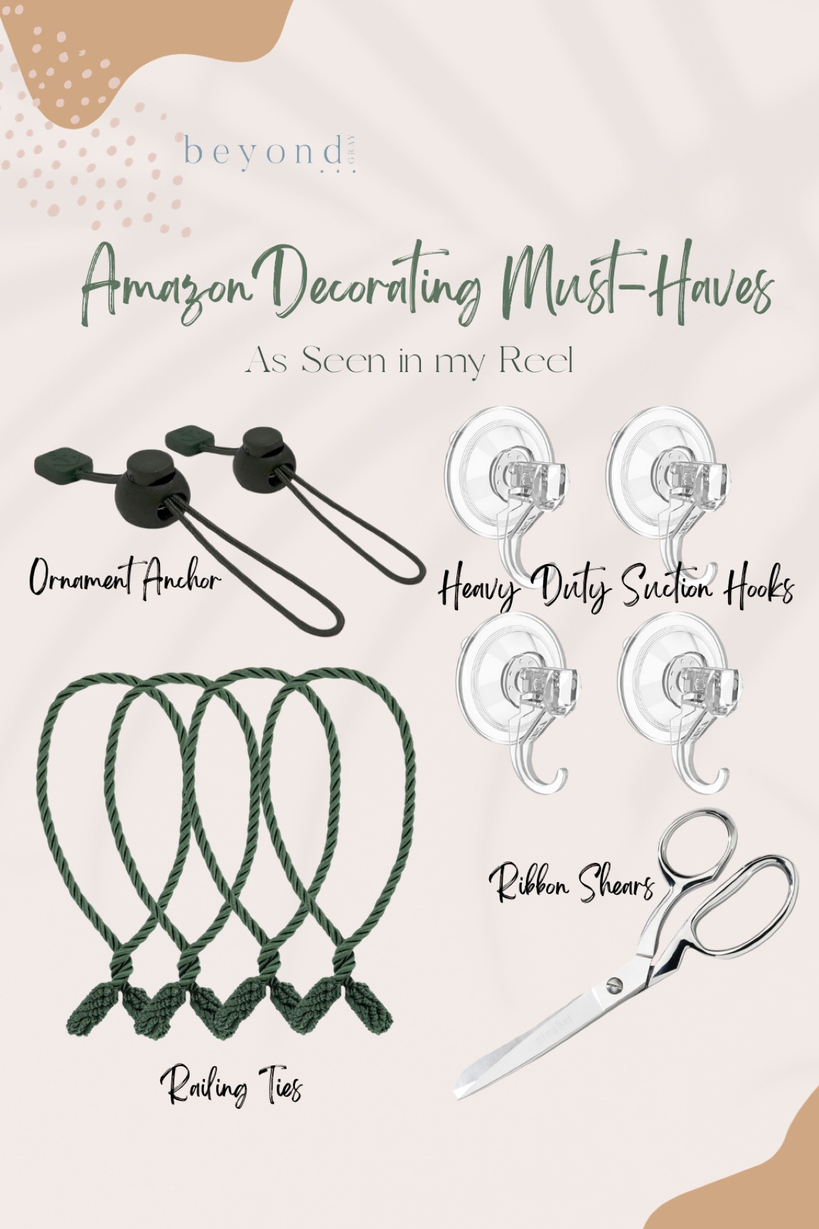 As seen in today’s reel! These are some of the must-haves that I keep in my decorating caddy to make installation a breeze! 

#LTKHoliday #LTKhome #LTKSeasonal