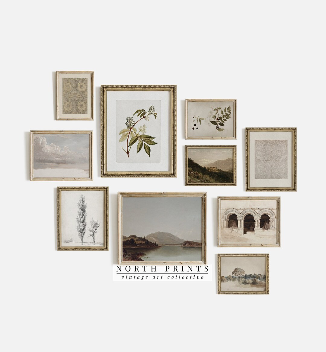 Printable Vintage European Gallery Wall Art SET | Antique Prints Neutral Aesthetic Decor DIGITAL ... | Etsy (US)