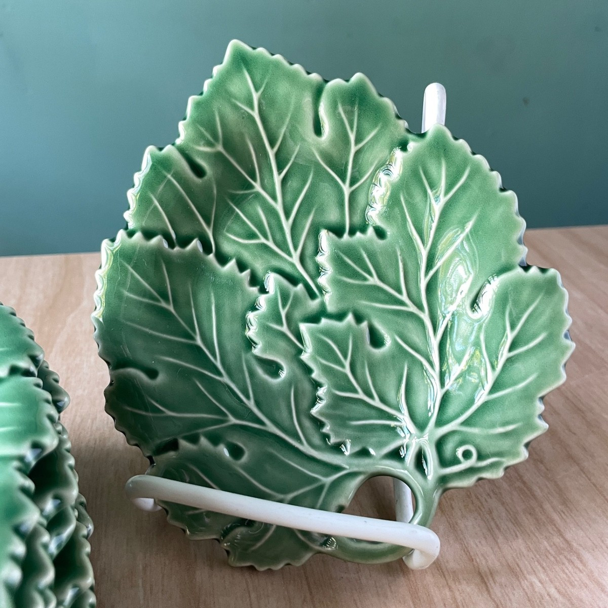 Bordallo Pinheiro Green Grape Leaf Plates Portugal *Set of Six (6) “appetizers” | eBay US