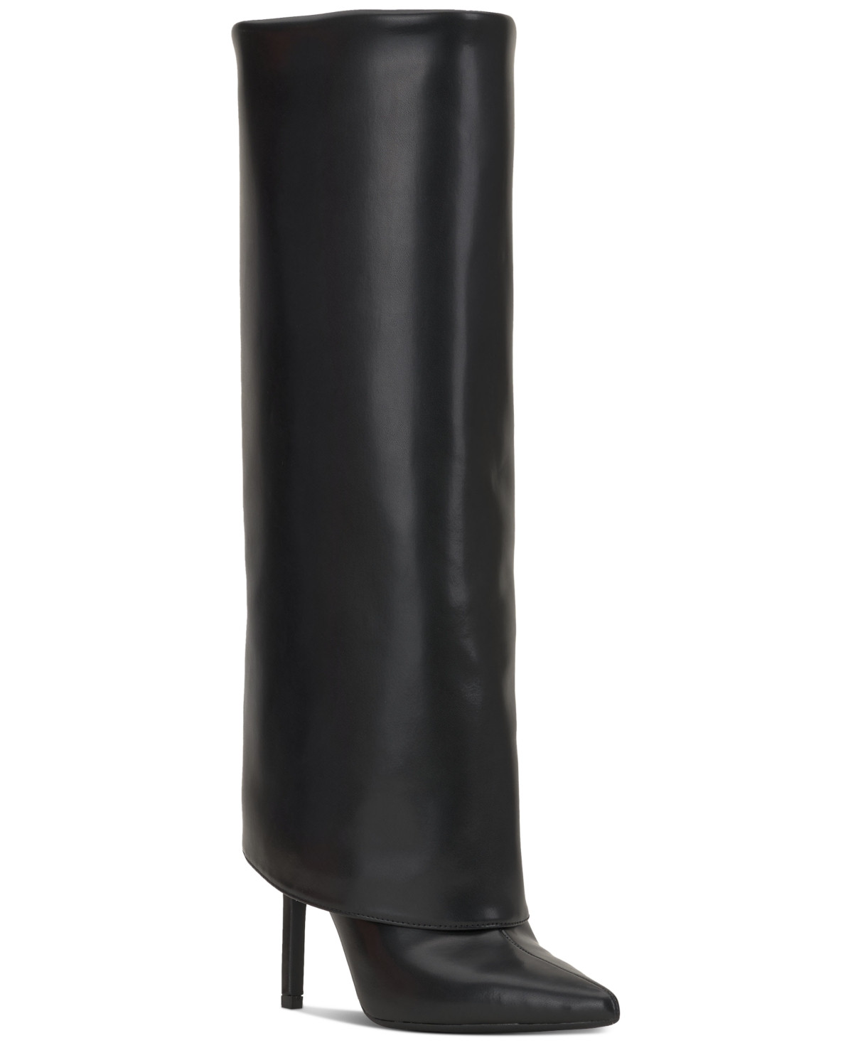 I.n.c. International Concepts Skylar Wide-Calf Fold Over Cuffed Knee High Boots, Created for Macy's - Black Smooth Wide Calf | Macy's