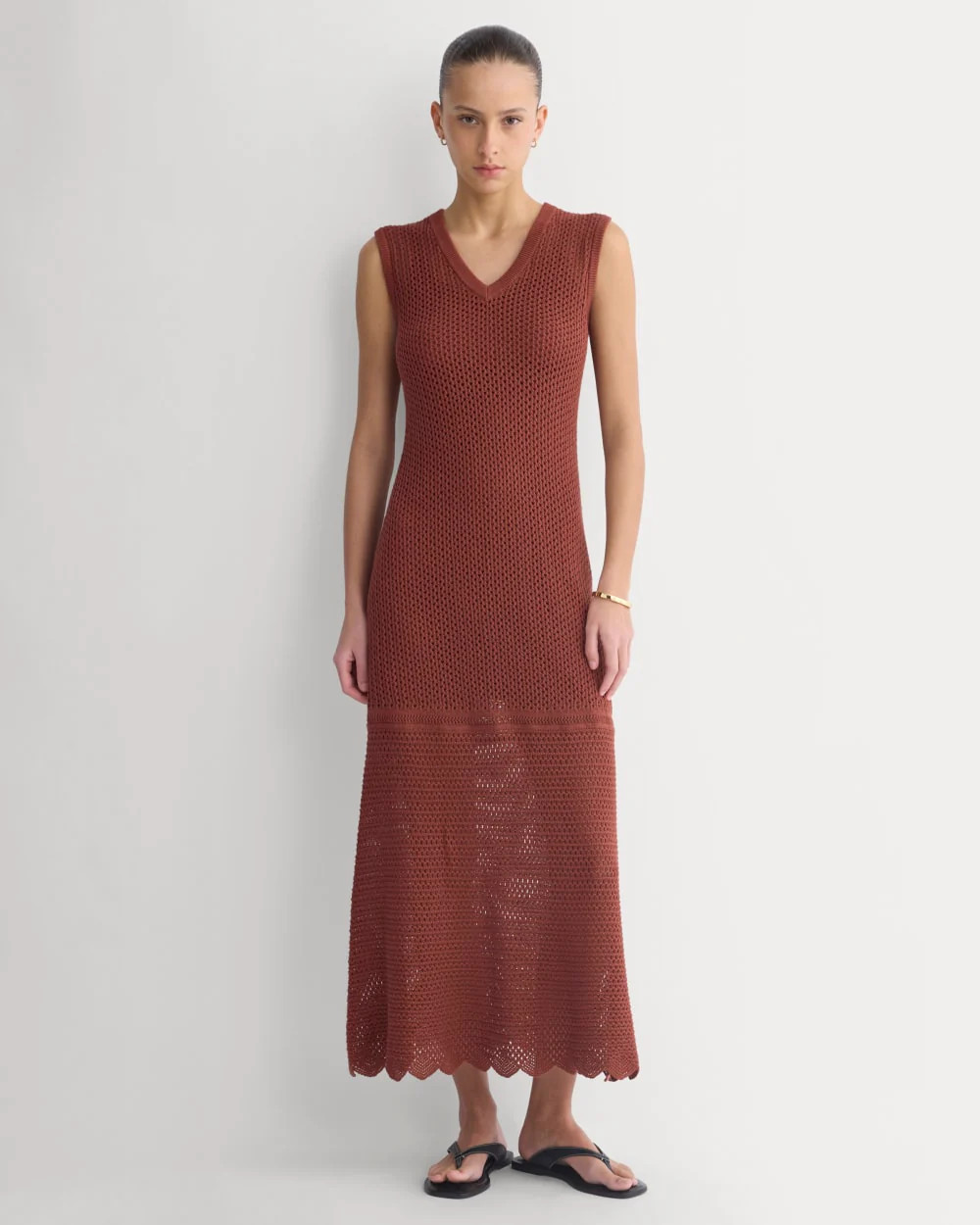 Lace Knit Maxi Sweater Dress | Henna Red | Everlane