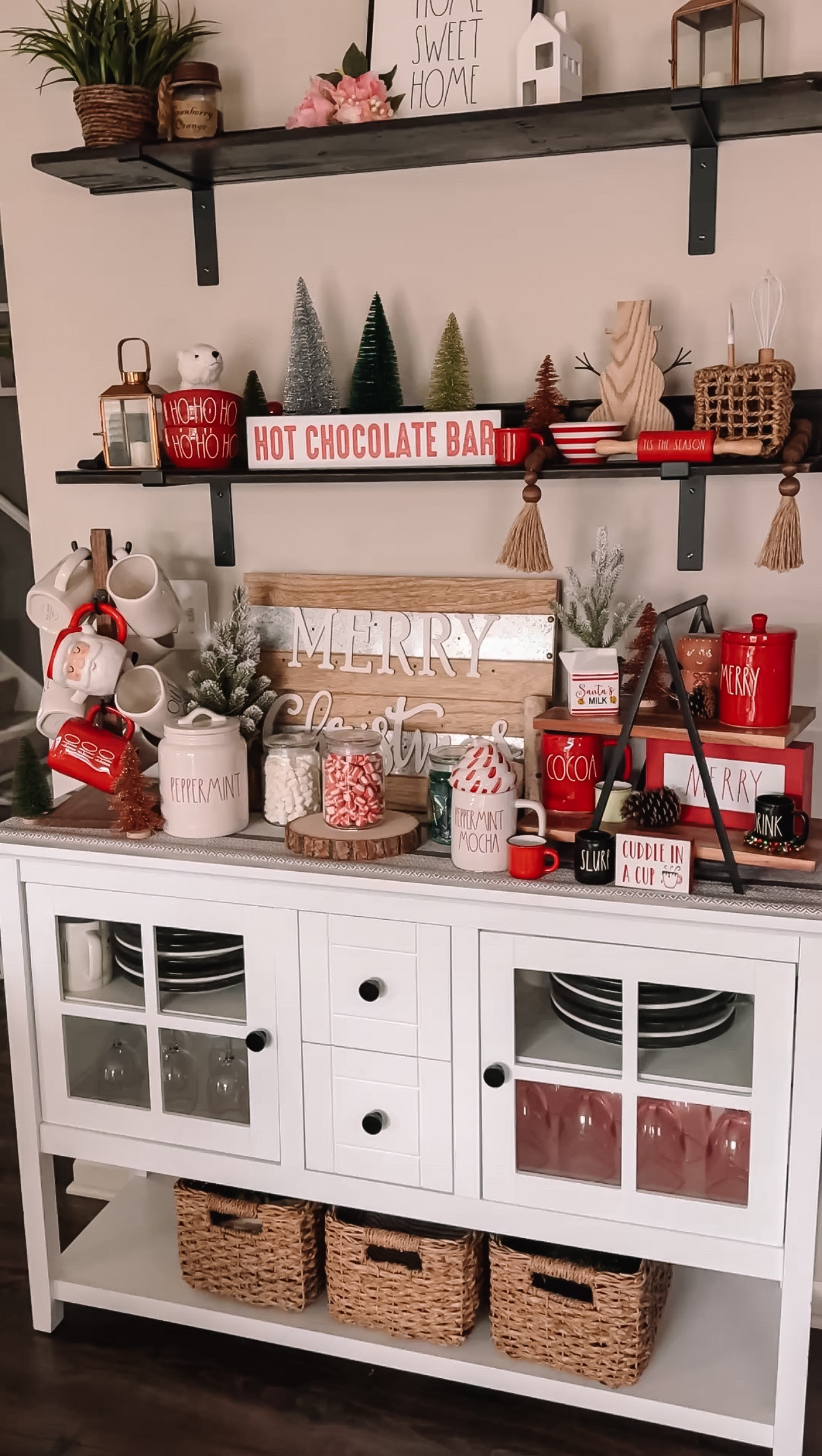 Hot cocoa bar inspiration ✨ 
Love doing this every year for my family. It’s got all the ingredients to dress up your drink plus a strand of twinkling lights to be a real showcase at night.

#LTKfoodie #LTKHoliday #LTKHome