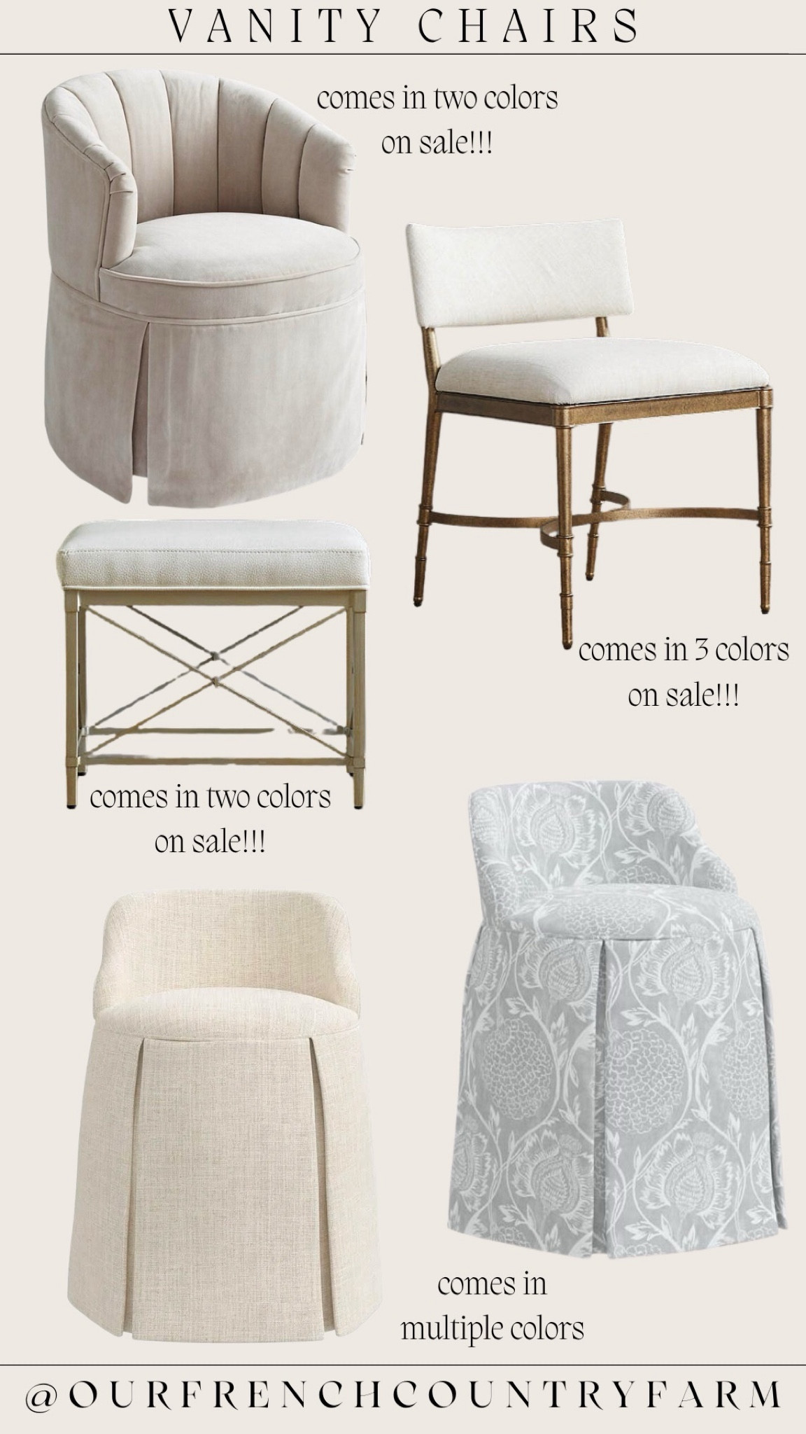 I have the bottom two vanity chairs!  Love them!  Just found these other bathroom vanity chairs on sale!

#LTKfamily #LTKhome