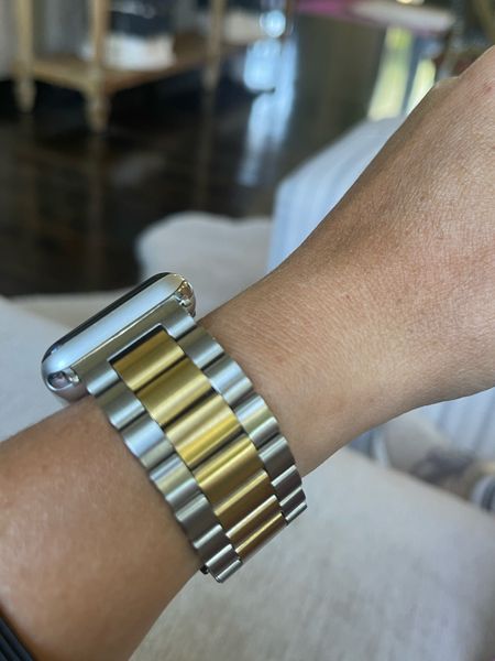 Apple Watch band, silver Apple Watch band, stainless steel Apple Watch band 

#LTKstyletip #LTKover40