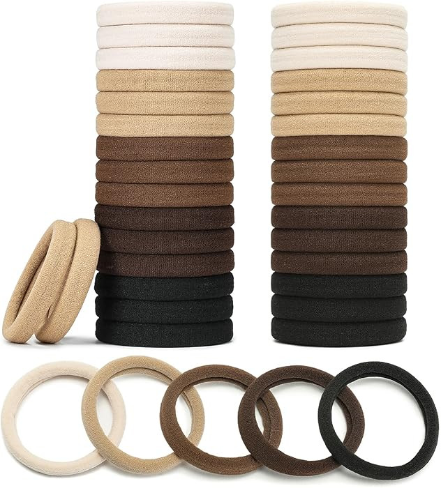 Mia Klein Hair Ties Black 100Count Extra Thick 5CM, Bulk Elastic Hair Bands for Thick Heavy Hair,... | Amazon (US)