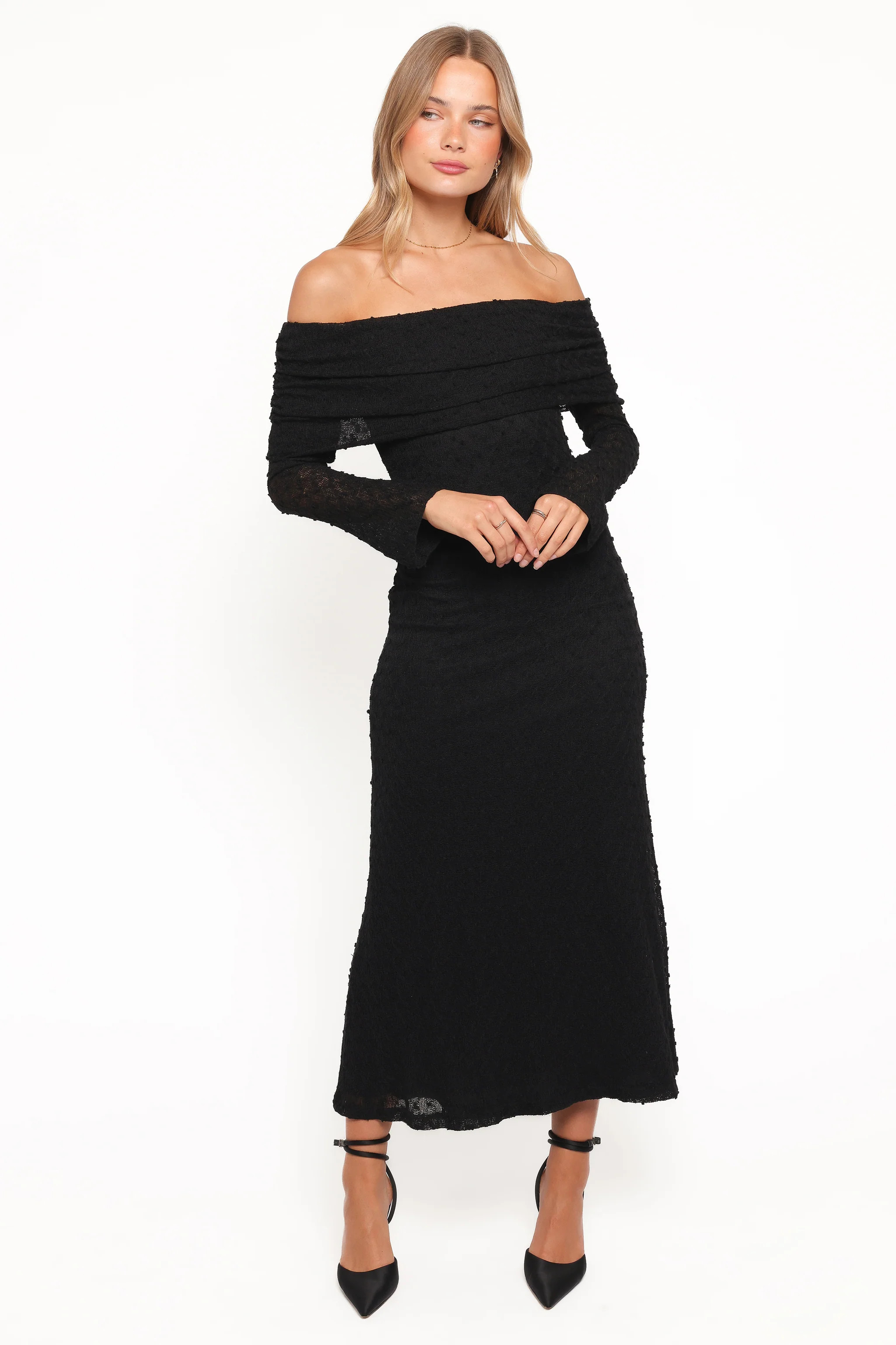 Wilma Off Shoulder Dress - Black | Petal & Pup (US)