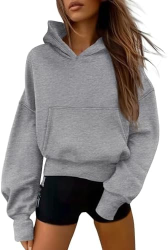 PRETTYGARDEN Women's 2026 Fall Hooded Sweatshirts Long Sleeve Half Zip Cropped Hoodies Pullover W... | Amazon (US)