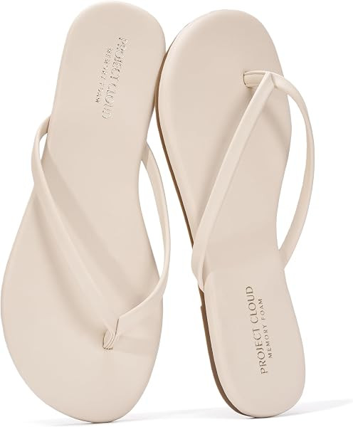 Project Cloud Flip Flops for Women Memory Foam Flats Sandals (Foundations) | Amazon (US)