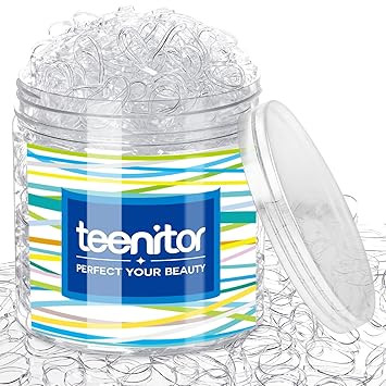 Teenitor Clear Elastic Hair Bands, 2000pcs Mini Hair Rubber Bands, Hair Ties, Soft Hair Elastics ... | Amazon (US)