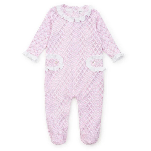 Lucy Girls' Romper - Scalloped in Pink | Lila and Hayes