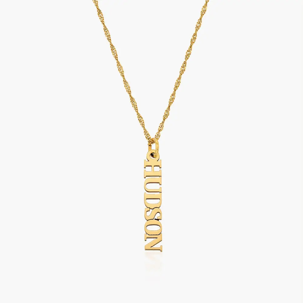 Singapore Chain Name Necklace - 14k Solid Gold | Oak & Luna (US)