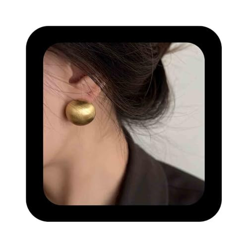 Enautoabs Minimalist Half Ball Stud Earrings Gold Brushed Ball Earrings Metal Round Ball Shape Earrings Large Ball Dome Earrings Jewelry for Women | Amazon (UK)