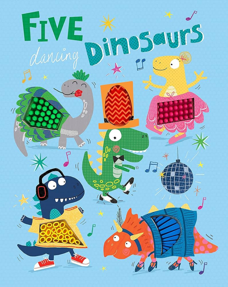 Five Dancing Dinosaurs - Silicone Touch and Feel Board Book - Counting | Amazon (US)
