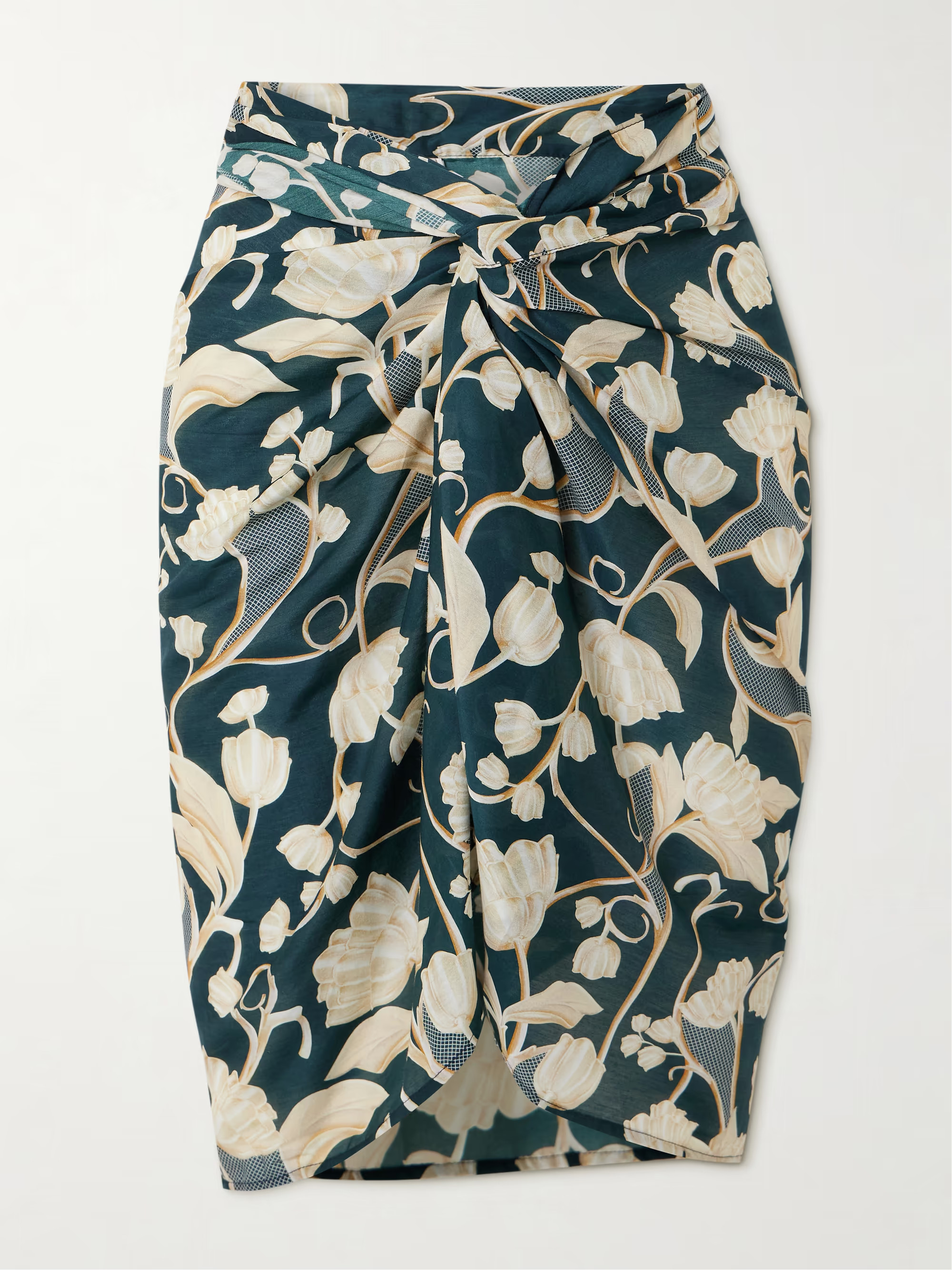 + NET SUSTAIN Emelina floral-print cotton and silk-blend pareo | NET-A-PORTER (US)
