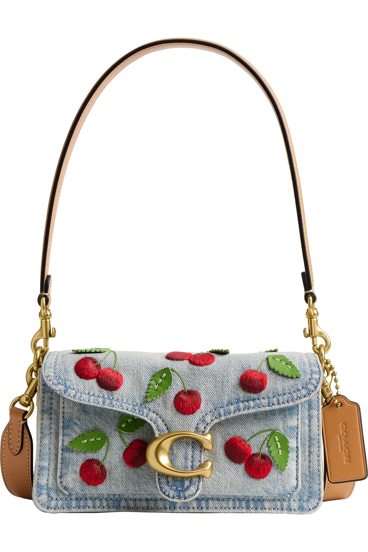 Tabby 20 Cherry Embroidered Denim Shoulder Bag (Women) | Nordstrom | Nordstrom