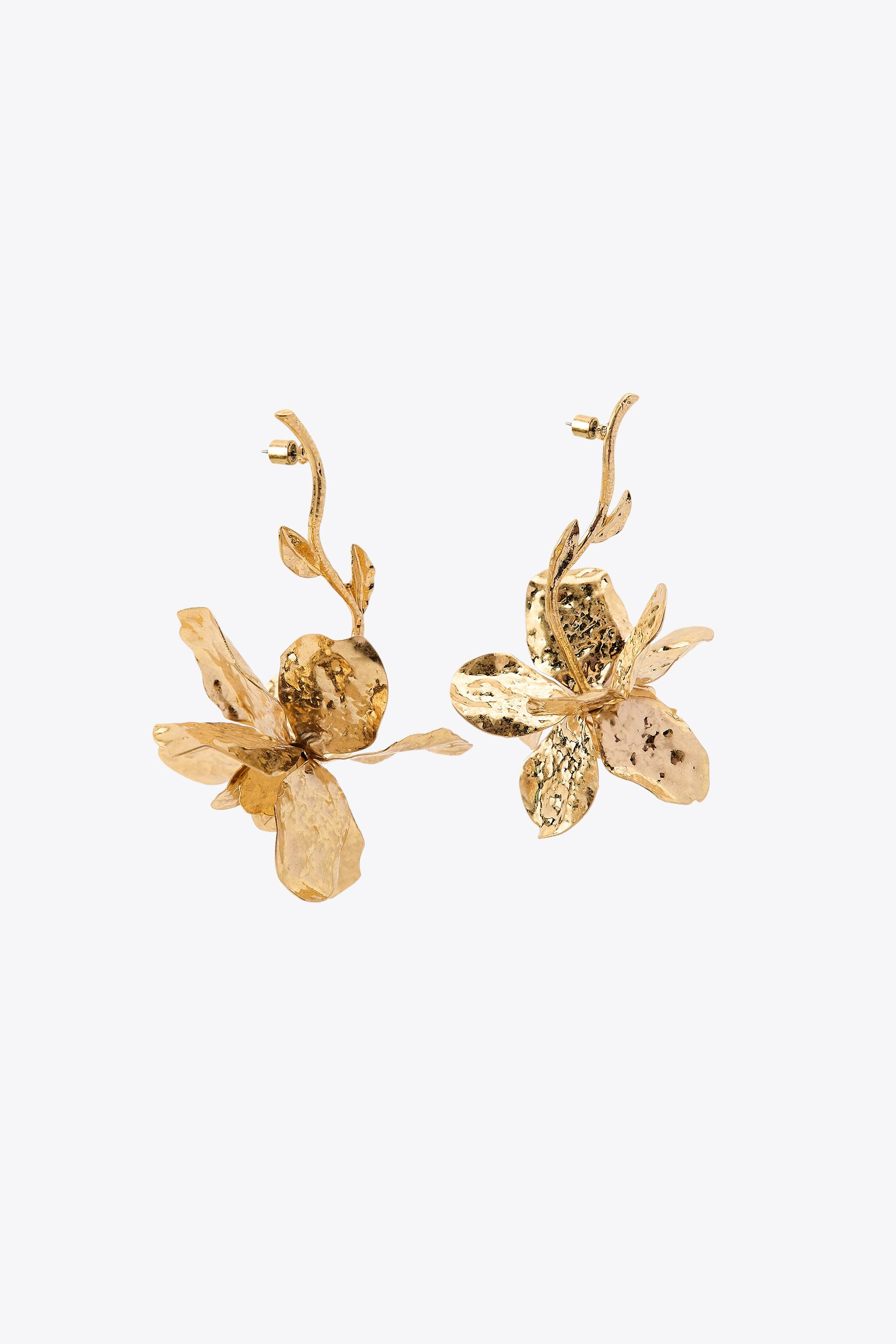 TEXTURED FLOWER EARRINGS | Zara US