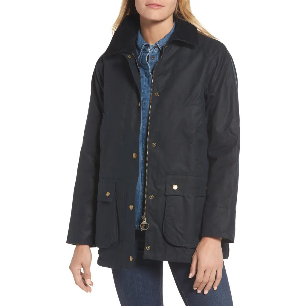 Barbour Acorn Waxed Jacket in Navy at Nordstrom, Size 4 Us | Nordstrom