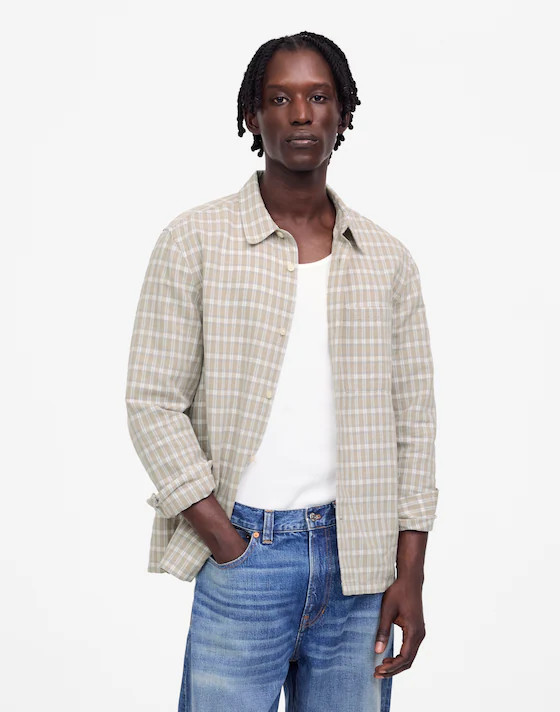 Button-Up Shirt in Cotton-Linen Blend | Madewell