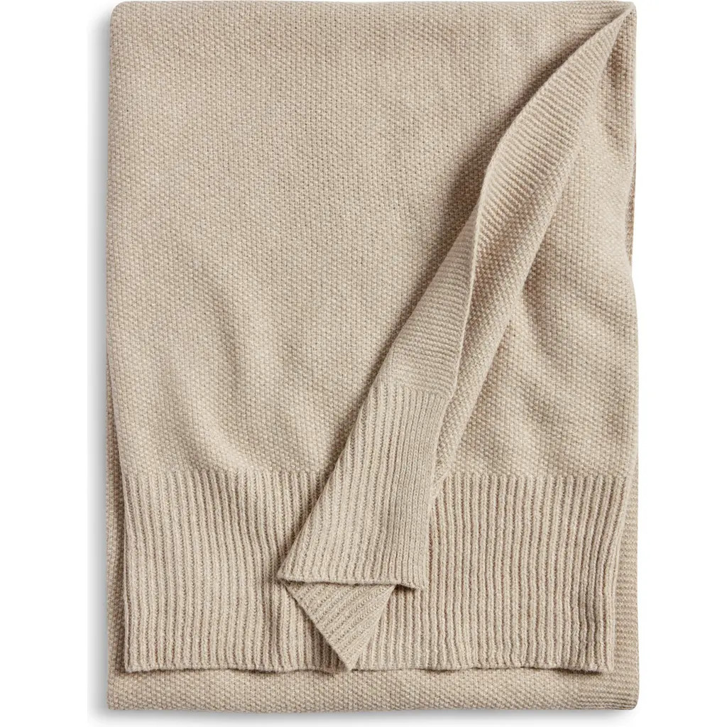 Nordstrom Felicity Knit Throw Blanket in Tan Thread Heather at Nordstrom, Size One Size Oz | Nordstrom