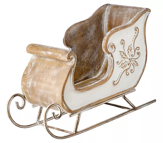 14" Sleigh W Metal Runnerby Valerie - QVC.com | QVC