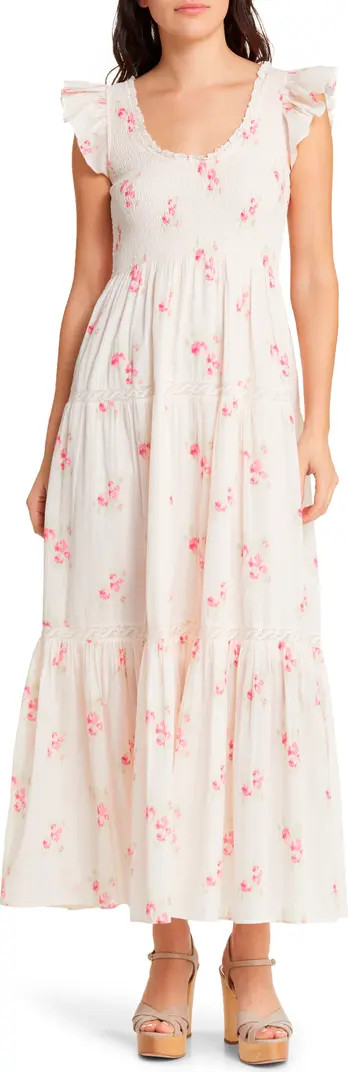 Chessie Floral Smocked Cotton Maxi Dress | Nordstrom