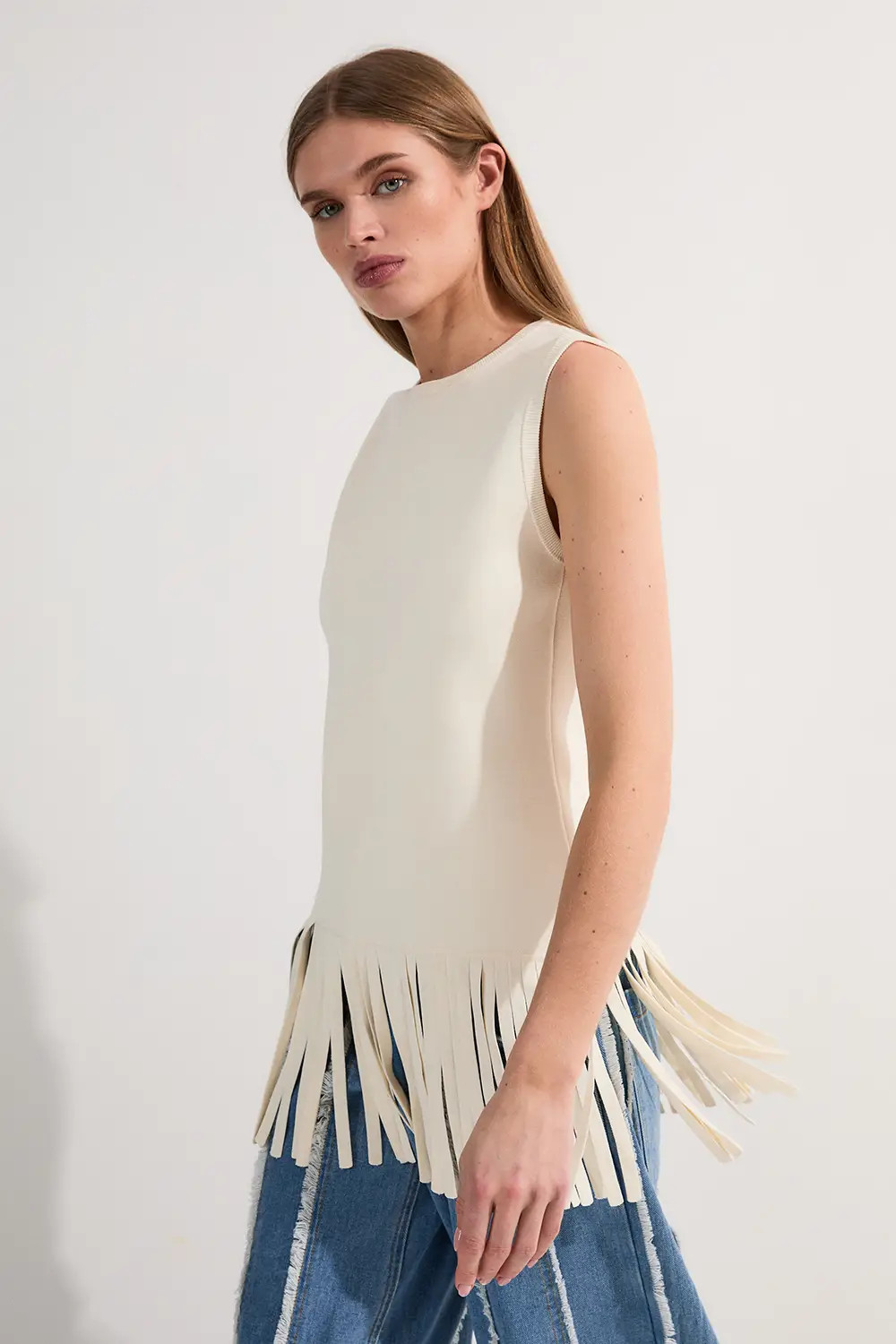 Jumpers & Cardigans | Tassel Knitted Top | KarenMillen | Karen Millen US
