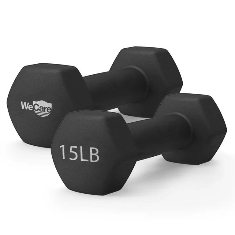 WeCare Fitness, 15lb Neoprene Dumbbell, Pair - Black | Walmart (US)