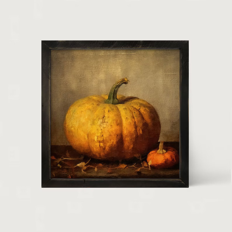 Autumn Pumpkin framed Print Fall Harvest Pumpkin Painting, Autumn Decor Perfect for Capturing the... | Etsy (US)