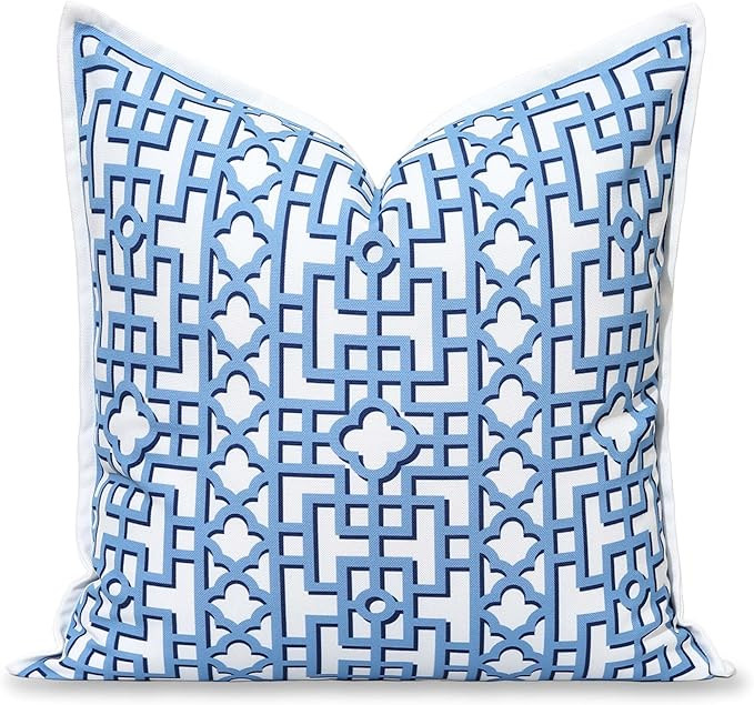 Hofdeco Premium Coastal Hampton Patio Indoor Outdoor Throw Pillow Cover Only, 20"x20" Water Repel... | Amazon (US)