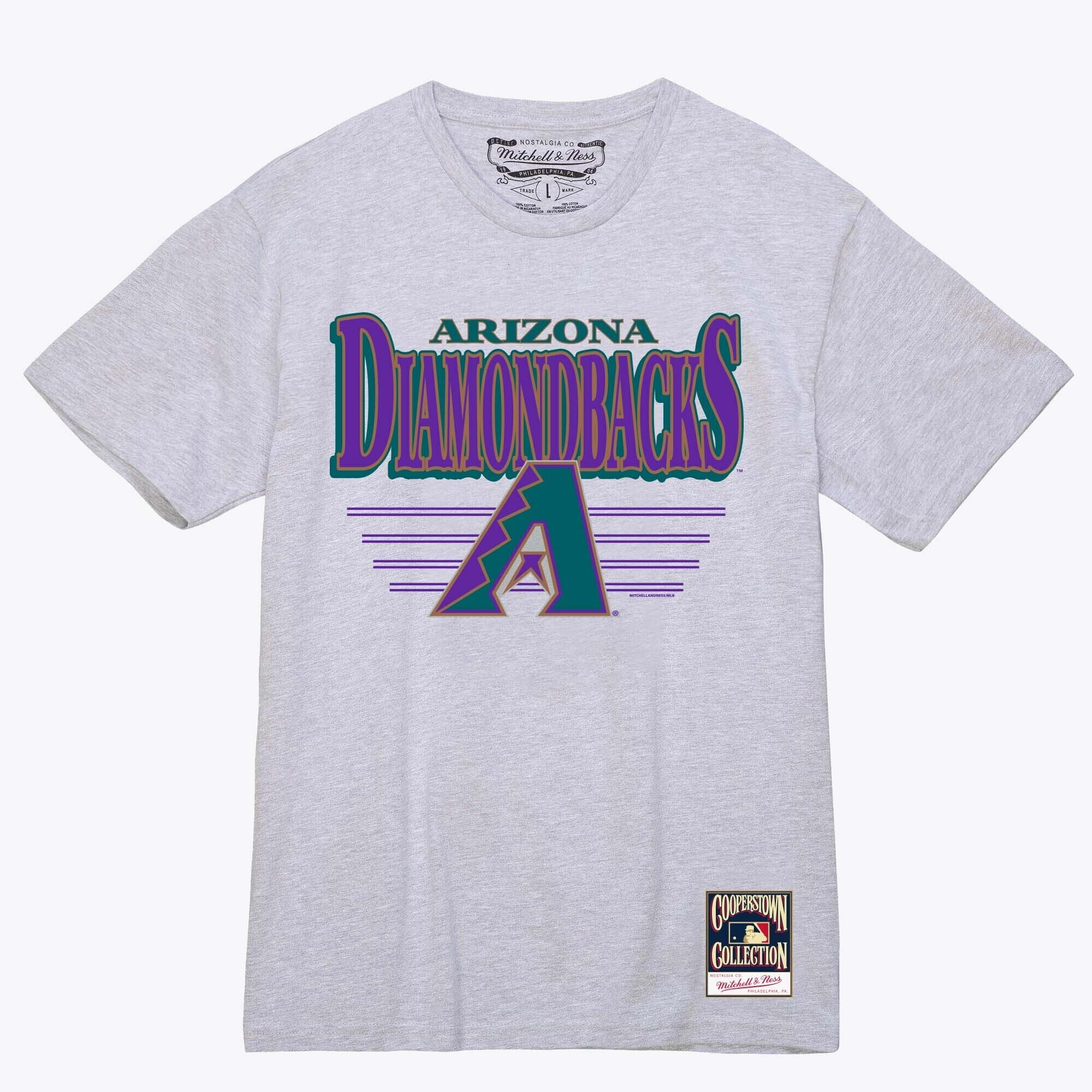 Men's Heather Gray Arizona Diamondbacks Clean Hit T-Shirt | Mitchell & Ness