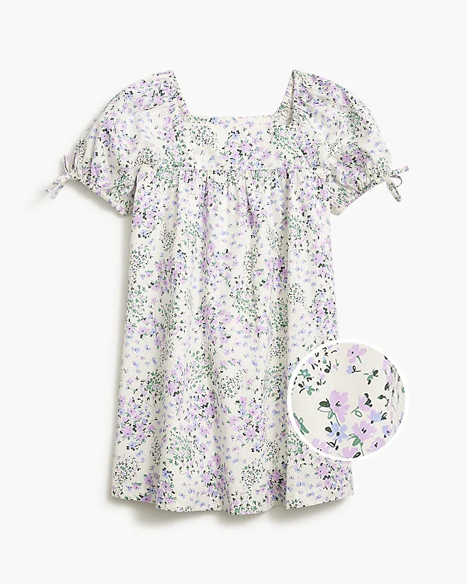 Girls' floral puff-sleeve dress | J.Crew Factory