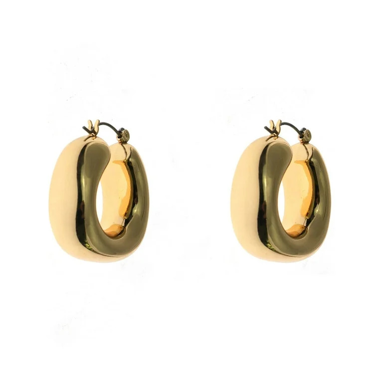 Time and Tru Gold Clutch Hoop Earring (Women's) | Walmart (US)