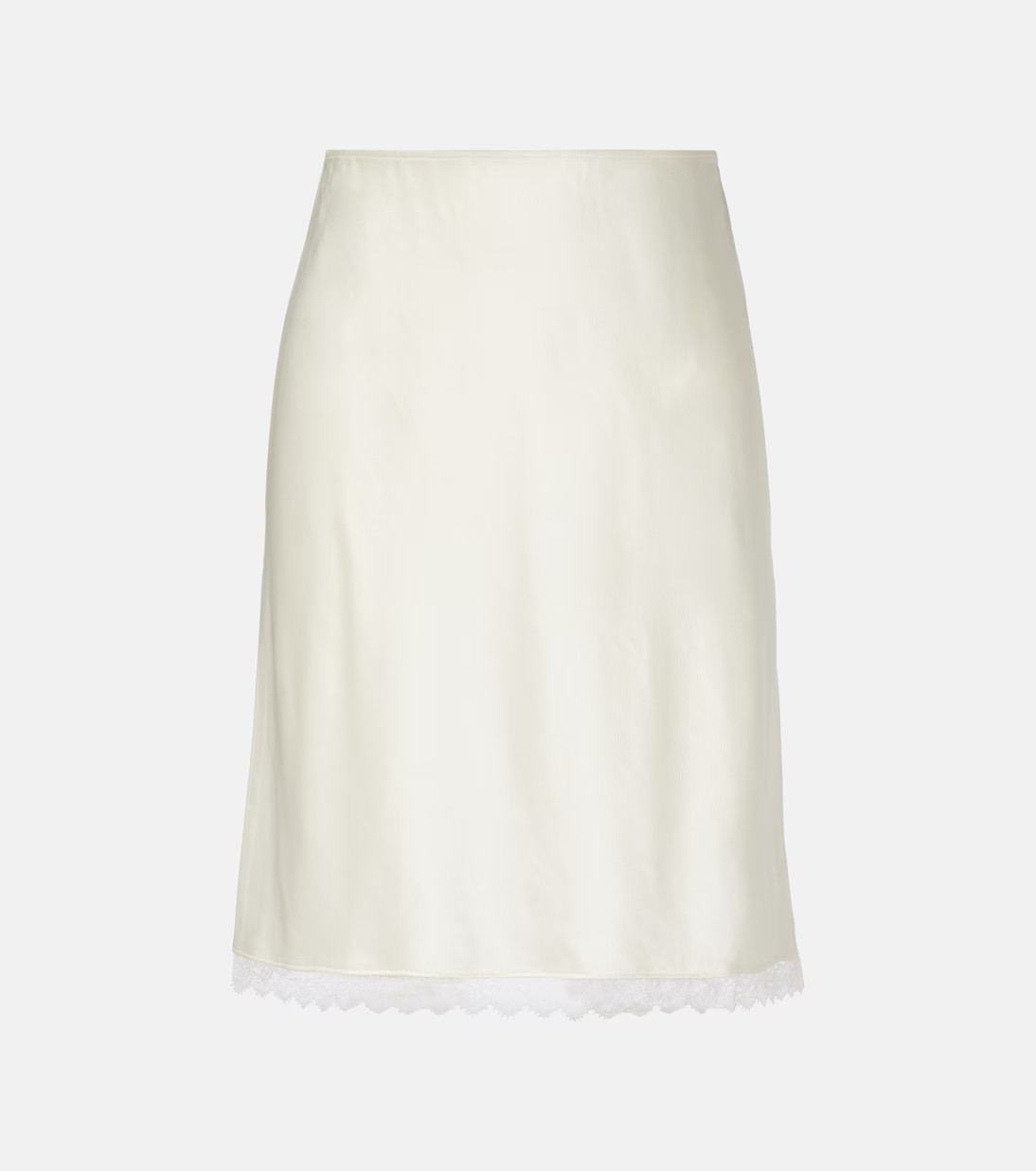 Barb lace-trimmed satin slip skirt | Mytheresa (UK)
