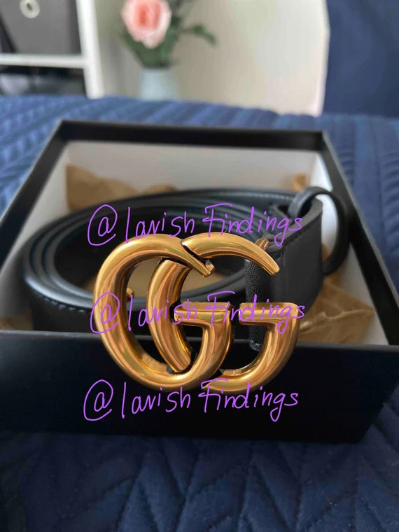 Luxurious belt UNISEX, black and gold | Etsy (US)