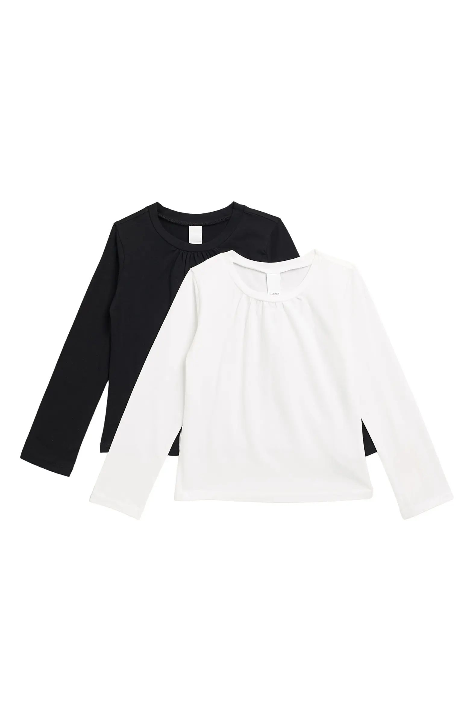 Crew Neck Long Sleeve T-Shirt - Set of 2 | Nordstrom Rack