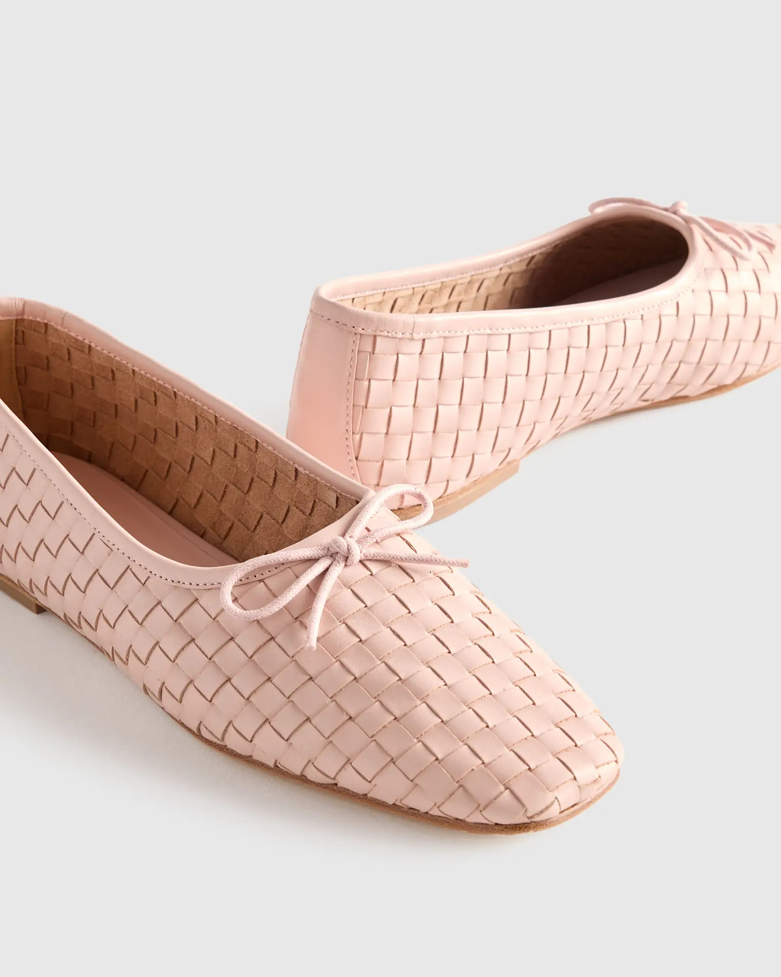 Italian Leather Handwoven Square Toe Ballet Flat | Quince